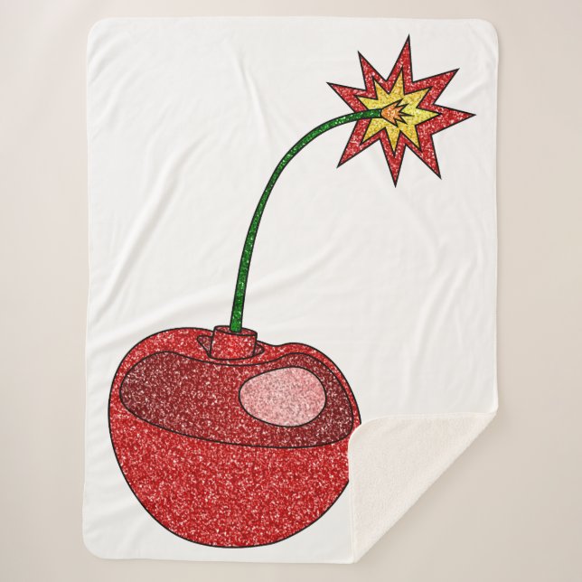 Glitzer Cherry Bomb Sherpadecke (Vorderseite)