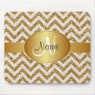Glitzer-Chevron-Monogramm-Mauspad Mousepad