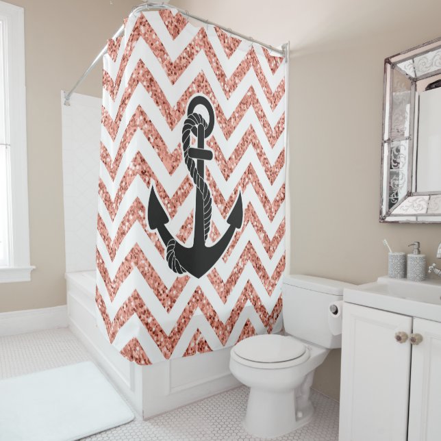 Glitzer Chevrons Duschvorhang (Beispiel)