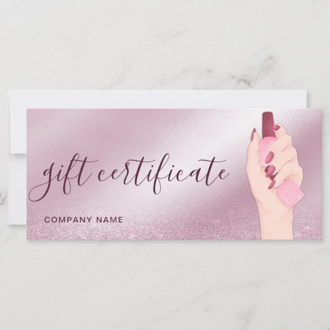 Glitzer Chic Nail Artist Geschenkgutschein (Vorderseite)