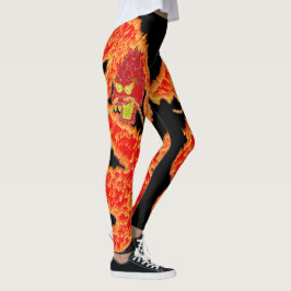 Glitzer Chinesischer Mondfest Neujahr des Drachen Leggings