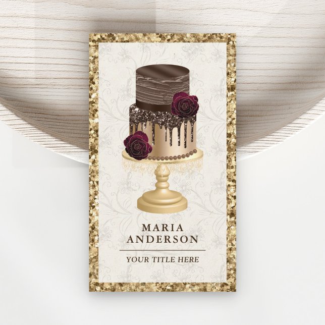 Glitzer Chocolate Cake Konditorei Koch Bäckerei Visitenkarte (Von Creator hochgeladen)