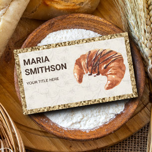 Glitzer Chocolate Croissant Bäckerei Visitenkarte