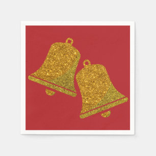 Glitzer Christmas Bells Napkins Serviette
