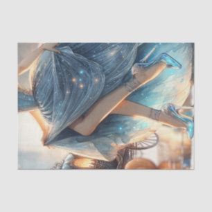 Glitzer Cinderella Gown & Glass Slipper Decoupage Seidenpapier