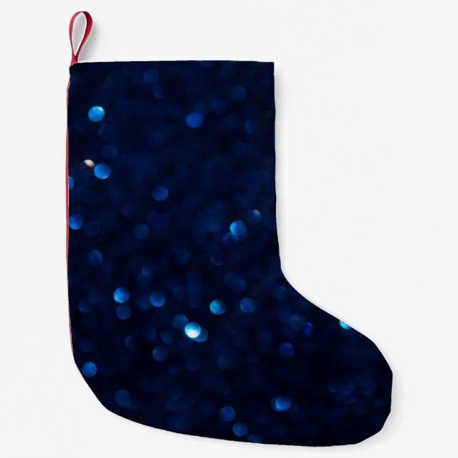Glitzer Classic Blue Light Kleiner Weihnachtsstrumpf (Vorderseite)