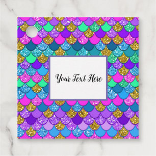 Glitzer Colorful Mermaid Geburtstagspartei Geschenkanhänger