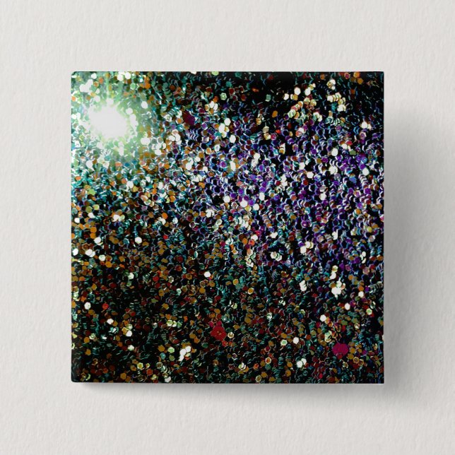 Glitzer Comet & Stars Button (Vorderseite)