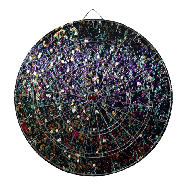 Glitzer Comet & Stars Dartscheibe (vorne)