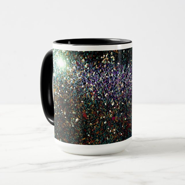 Glitzer Comet & Stars Tasse (Vorderseite Links)