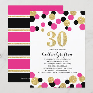 Glitzer Confetti 30. Geburtstag Einladung
