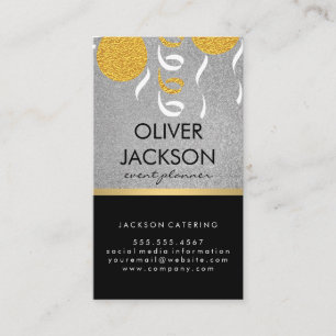 Glitzer   Confetti Balloons Eventplaner Visitenkarte