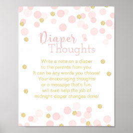 Glitzer Confetti "Diaper Gedanken" Poster