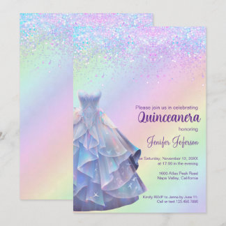 Glitzer Confetti Quinceanera Einladung