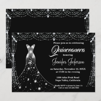 Glitzer Confetti Quinceanera Einladung