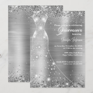 Glitzer Confetti Quinceanera Einladung
