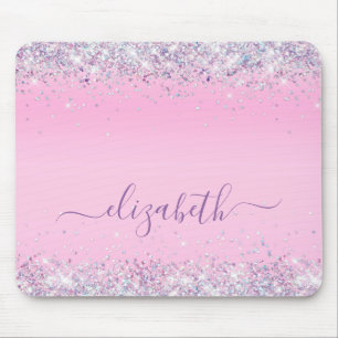 Glitzer Confetti Rosa Personalisierte Maus Pad Mousepad
