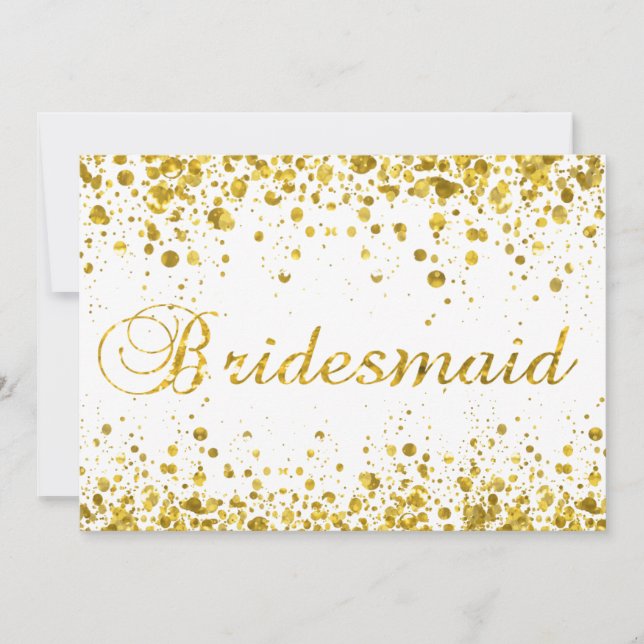 Glitzer Confetti | Seid meine Bridesmaid Einladung (Vorderseite)