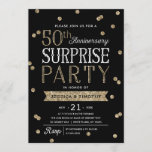 Glitzer Confetti Überraschung Party zum 50. Jahres Einladung<br><div class="desc">Diese schicke und stilvolle 50jährige Jubiläumsüberraschung Party Einladung bietet eine elegante Rose Gold Glitzer Konfetti Thema mit moderner Typografie. Passen Sie die Hintergrundfarbe an, um dem Thema Ihres Events zu entsprechen. Wählen Sie für eine noch unvergesslichere Einladung eine die Form, ein strukturiertes Papier oder ein doppeltes dickes Papier aus. Für...</div>