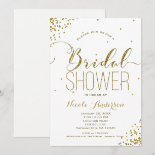 Glitzer Corners BRAUTPARTY für White & Gold Einladung