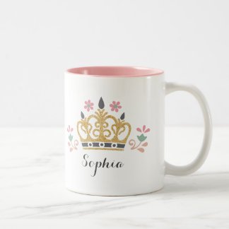 Glitzer Crown Monogramm Zweifarbige Tasse