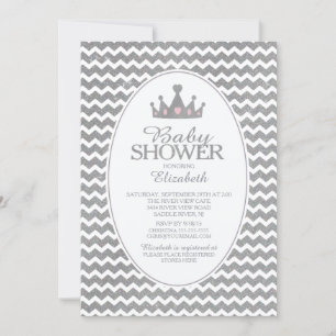 Glitzer Crown Princess Baby Shower Einladung