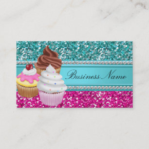 Glitzer-Cupcake-Geschäftskarte Visitenkarte