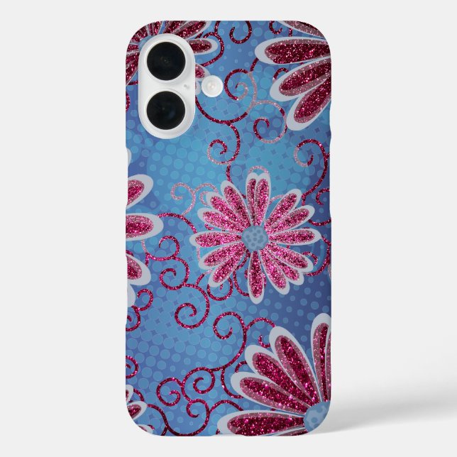 Glitzer Daisy Pattern Case-Mate iPhone Hülle (Rückseite)