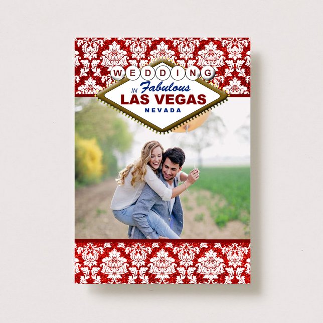 Glitzer Damask Las Vegas Foto Save the Date (Von Creator hochgeladen)