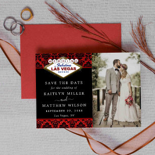 Glitzer Damask Las Vegas Wedding speichern das Dat Save The Date