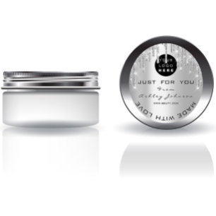 Glitzer Dankeschön Logo aus Liebe Silber grau Runder Aufkleber