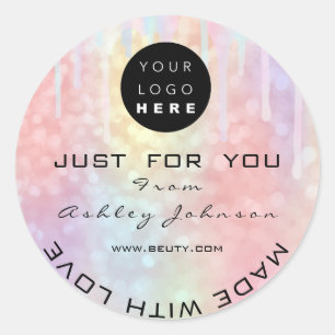 Glitzer Dankeschön Logo-Holograph Einzigartige ros Runder Aufkleber