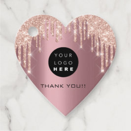 Glitzer Dankeschön Logos Rose Tropfen Name Rosa Geschenkanhänger