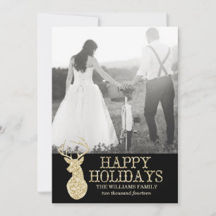 Glitzer Deer Foto Cards Weihnachten