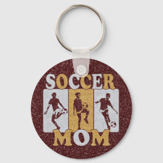 Glitzer der Fußball-Mama Schlüsselanhänger