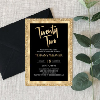 Glitzer der Goldfohlen 22. Geburtstag Einladung