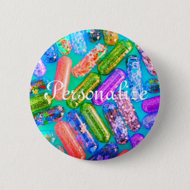 Glitzer der Krankenschwester sehen Medikamente Med Button (Vorderseite)