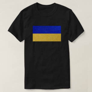 Glitzer der ukrainischen Flagge T-Shirt