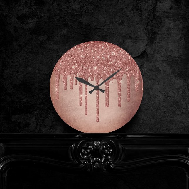 Glitzer der Zapfwelle | Terra Cotta Coral Orange Runde Wanduhr (Von Creator hochgeladen)