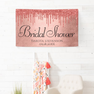 Glitzer der Zapfwelle Terra Cotta Coral Shower Banner
