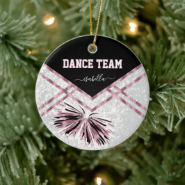 Glitzer des Tanzteams Schwarz, Weiß und Rosa Keramik Ornament