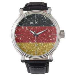 Glitzer Deutschland Flagge mit Glitzern Armbanduhr