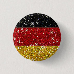 Glitzer Deutschland Flagge mit Glitzern Button