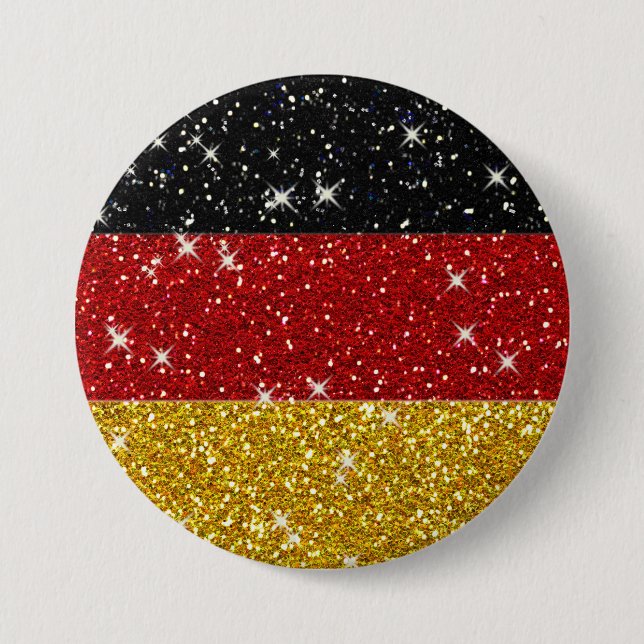 Glitzer Deutschland Flagge mit Glitzern Button (Vorderseite)