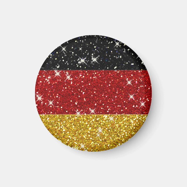 Glitzer Deutschland Flagge mit Glitzern Magnet (Vorne)