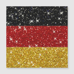 Glitzer Deutschland Flagge mit Glitzern Magnetkarte