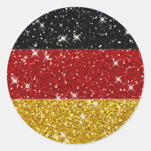 Glitzer Deutschland Flagge mit Glitzern Runder Aufkleber