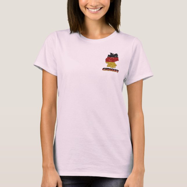 Glitzer Deutschland Flagge mit Glitzern T-Shirt (Vorderseite)