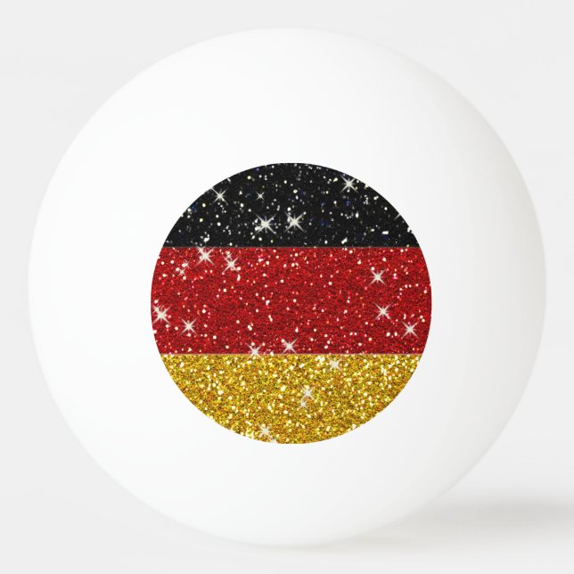 Glitzer Deutschland Flagge mit Glitzern Tischtennisball (Vorderseite)