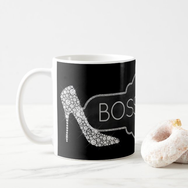 Glitzer-Diamant-hohe Fersen-Schuhe Chef-Damen-| Tasse (Mit Donut)